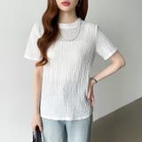 ポコポコワッフルカットソー 半袖カットソー 韓国ファッション | COCOMOMO | 詳細画像24 