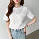 ポコポコワッフルカットソー 半袖カットソー 韓国ファッション | COCOMOMO | 詳細画像27 