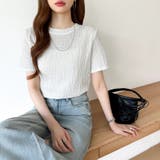 ポコポコワッフルカットソー 半袖カットソー 韓国ファッション | COCOMOMO | 詳細画像29 