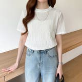 ポコポコワッフルカットソー 半袖カットソー 韓国ファッション | COCOMOMO | 詳細画像30 