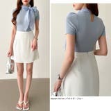 リボンスカーフトップス ボウタイリボン 半袖ニット | COCOMOMO | 詳細画像11 