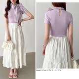 リボンスカーフトップス ボウタイリボン 半袖ニット | COCOMOMO | 詳細画像18 