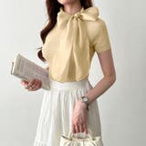 リボンスカーフトップス ボウタイリボン 半袖ニット | COCOMOMO | 詳細画像22 