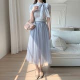 リボンスカーフトップス ボウタイリボン 半袖ニット | COCOMOMO | 詳細画像26 