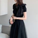 リボンスカーフトップス ボウタイリボン 半袖ニット | COCOMOMO | 詳細画像30 