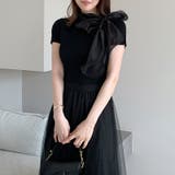 リボンスカーフトップス ボウタイリボン 半袖ニット | COCOMOMO | 詳細画像31 