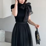 リボンスカーフトップス ボウタイリボン 半袖ニット | COCOMOMO | 詳細画像32 