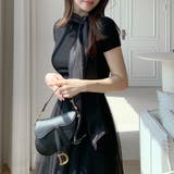 リボンスカーフトップス ボウタイリボン 半袖ニット | COCOMOMO | 詳細画像33 