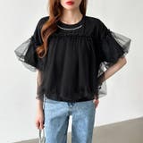 【チュールドッキング】 パール付き チュールトップス | COCOMOMO | 詳細画像9 