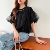 【チュールドッキング】 パール付き チュールトップス | COCOMOMO | 詳細画像14 