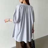 ロングシャツ バンドカラーシャツ チュニック | COCOMOMO | 詳細画像14