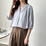 ロングシャツ バンドカラーシャツ チュニック | COCOMOMO | 詳細画像15