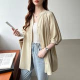 ロングシャツ バンドカラーシャツ チュニック | COCOMOMO | 詳細画像3