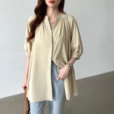 ロングシャツ バンドカラーシャツ チュニック | COCOMOMO | 詳細画像6