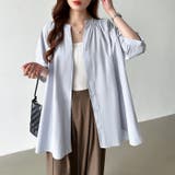 ロングシャツ バンドカラーシャツ チュニック | COCOMOMO | 詳細画像9