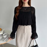 シアーブラウス キャンディスリーブ シャーリングブラウス | COCOMOMO | 詳細画像21 