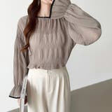 シアーブラウス キャンディスリーブ シャーリングブラウス | COCOMOMO | 詳細画像31 