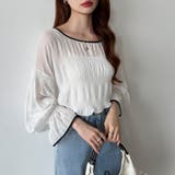 シアーブラウス キャンディスリーブ シャーリングブラウス | COCOMOMO | 詳細画像4 