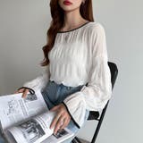 シアーブラウス キャンディスリーブ シャーリングブラウス | COCOMOMO | 詳細画像8 