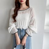 シアーブラウス キャンディスリーブ シャーリングブラウス | COCOMOMO | 詳細画像9 