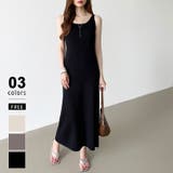 ブラック | ノースリーブワンピース ロングワンピース キレカジワンピース | COCOMOMO