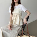 ペプラムキャミワンピース セットアップ風 夏ワンピース | COCOMOMO | 詳細画像7 