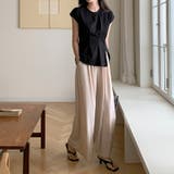 サイドスリット アシメTシャツ フレンチスリーブ | COCOMOMO | 詳細画像14