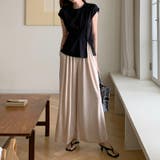 サイドスリット アシメTシャツ フレンチスリーブ | COCOMOMO | 詳細画像15