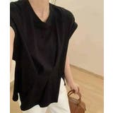 サイドスリット アシメTシャツ フレンチスリーブ | COCOMOMO | 詳細画像8