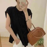 サイドスリット アシメTシャツ フレンチスリーブ | COCOMOMO | 詳細画像9