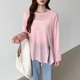 サイドスリットスラブシアーロンT シアートップス シアーカットソー | COCOMOMO | 詳細画像16