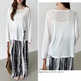 サイドスリットスラブシアーロンT シアートップス シアーカットソー | COCOMOMO | 詳細画像5