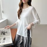 サイドスリットスラブシアーロンT シアートップス シアーカットソー | COCOMOMO | 詳細画像8