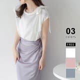 ホワイト | ショルダーリボンブラウス ブラウス オフィス | COCOMOMO