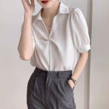 ツイストタックブラウス パフスリーブ ブラウス | COCOMOMO | 詳細画像3 