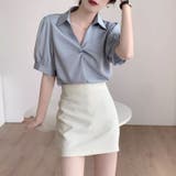 ツイストタックブラウス パフスリーブ ブラウス | COCOMOMO | 詳細画像8 