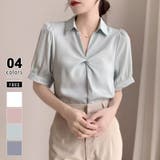 グリーン | ツイストタックブラウス パフスリーブ ブラウス | COCOMOMO