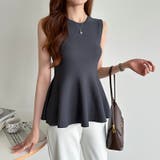 ペプラムトップス ノースリーブ くびれニット | COCOMOMO | 詳細画像26 