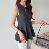 ペプラムトップス ノースリーブ くびれニット | COCOMOMO | 詳細画像29 