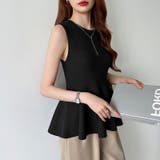 ペプラムトップス ノースリーブ くびれニット | COCOMOMO | 詳細画像33 