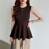 ペプラムトップス ノースリーブ くびれニット | COCOMOMO | 詳細画像9 