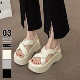 アイボリー | 厚底サンダル クロスベルトサンダル サンダル | COCOMOMO