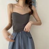 カップ付きキャミソール クロップド丈キャミソール ブラトップ | COCOMOMO | 詳細画像6 