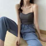 カップ付きキャミソール クロップド丈キャミソール ブラトップ | COCOMOMO | 詳細画像8 