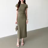 【美シルエット】 ウエストギャザーワンピース Tシャツワンピース | COCOMOMO | 詳細画像2 