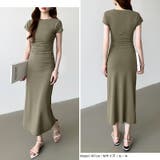 【美シルエット】 ウエストギャザーワンピース Tシャツワンピース | COCOMOMO | 詳細画像6 