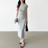 【美シルエット】 ウエストギャザーワンピース Tシャツワンピース | COCOMOMO | 詳細画像10 