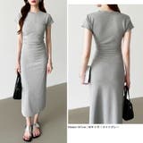 【美シルエット】 ウエストギャザーワンピース Tシャツワンピース | COCOMOMO | 詳細画像14 