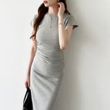 【美シルエット】 ウエストギャザーワンピース Tシャツワンピース | COCOMOMO | 詳細画像15 