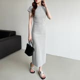 【美シルエット】 ウエストギャザーワンピース Tシャツワンピース | COCOMOMO | 詳細画像17 